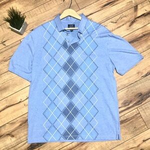 Joseph Abbound Argyle Polo Blue Large